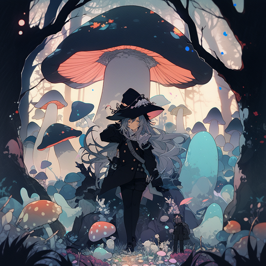 Black Witch Mushroom Fall Cottage Unisex Tee