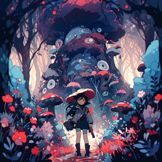 Chibi Onlooking Shroom overgrowth Dark Woods Cottage Unisex Tee