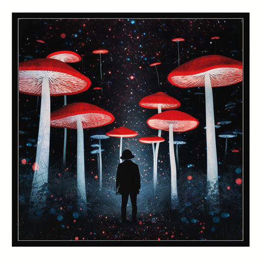 Shadow Night Wood Shroom Stars Cottagecore Unisex Tee