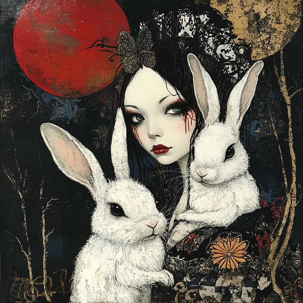Red Moon Gothic Rabbit Maiden – Shaman Ink Threads