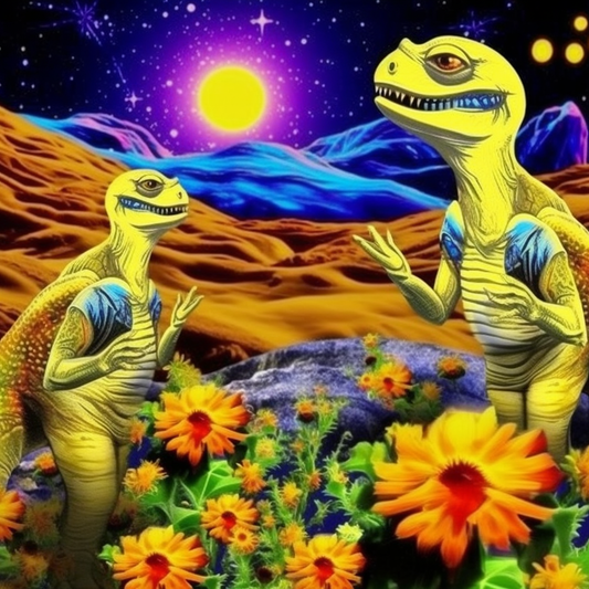 Lizard Chameleon Alien Western Desert Sky Unisex Tee