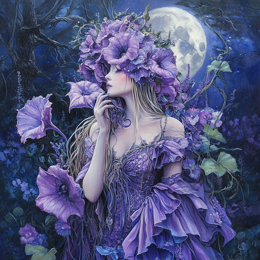 Lavender Datura Moon Trumpet Flower Fairy