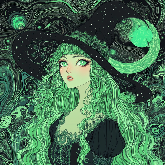 Mint Swirl Witchy Anime Goddess Lady Unisex Tee