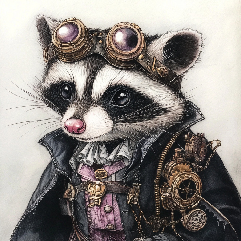 Cravat Fall Steam Raccoon Unisex Tee