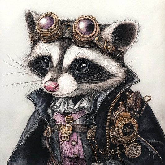 Cravat Fall Steam Raccoon Unisex Tee