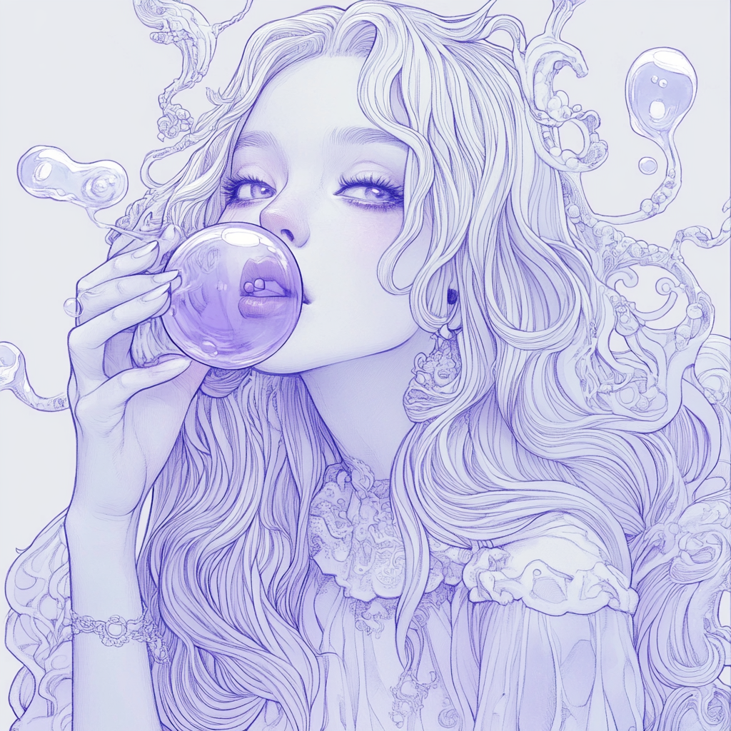 White Bubble Snow Goddess Sipping Pastel Unisex Tee