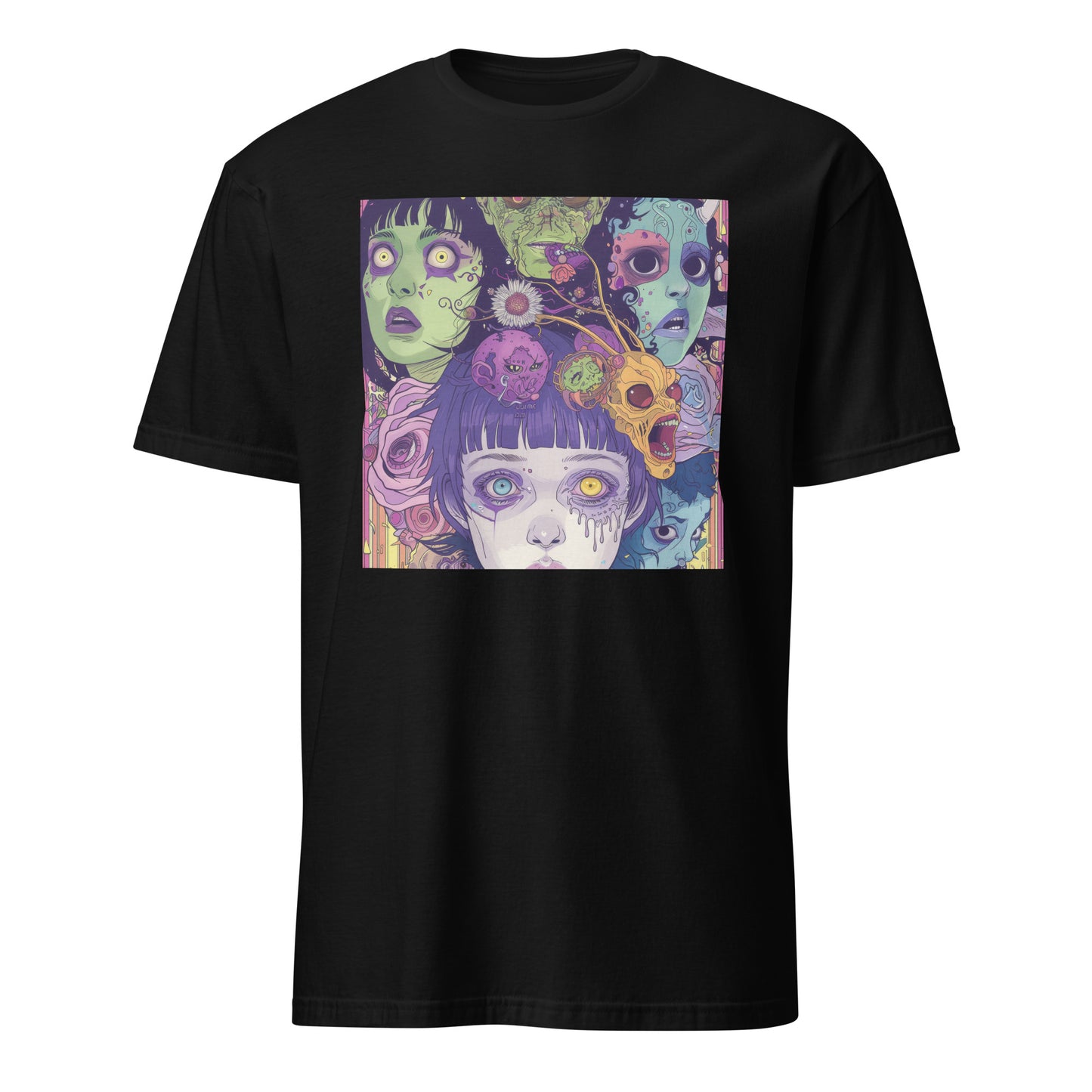 Horror Color Pop Skulls Fractal Drip Anime Unisex Tee