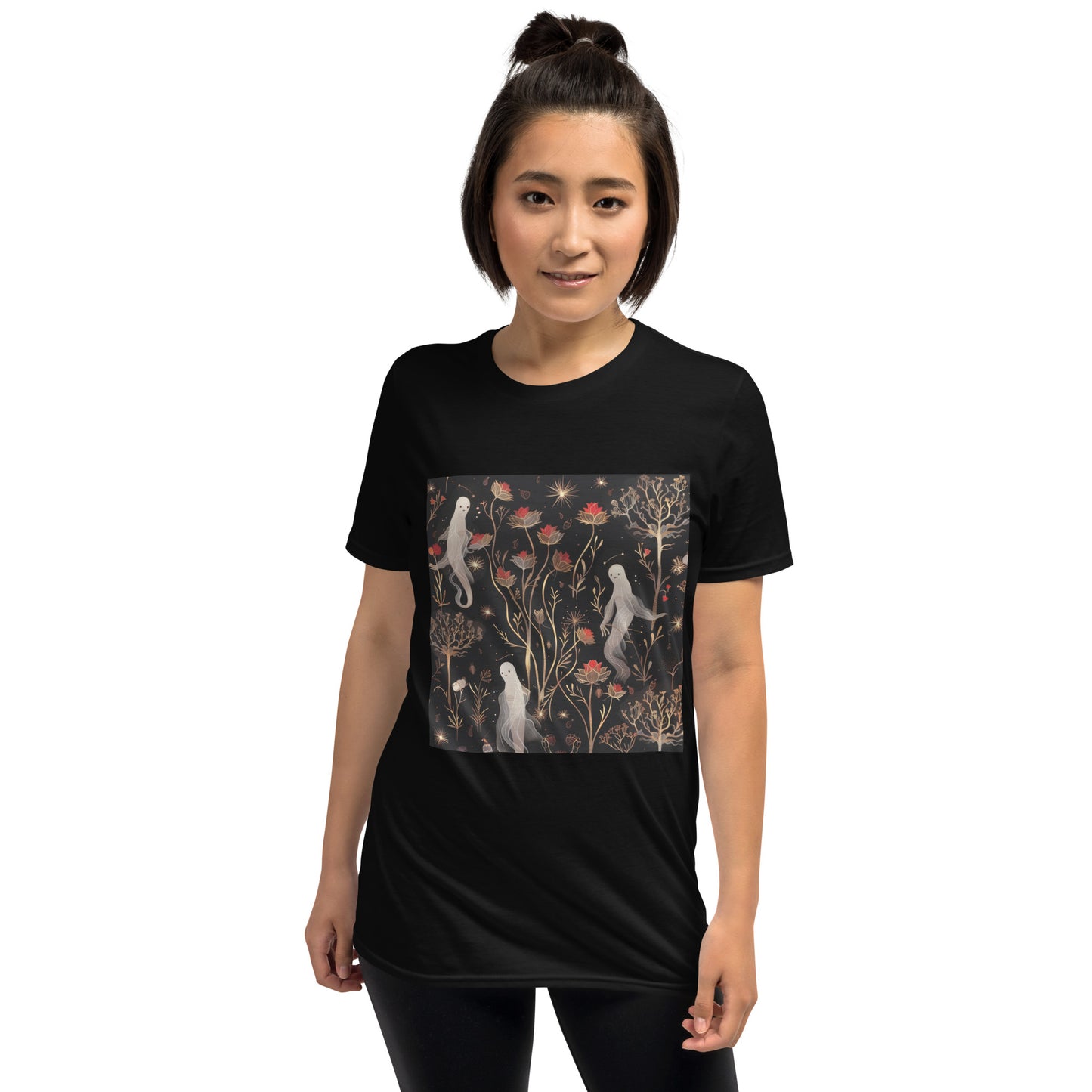 Happy Ghost Flower Goth Unisex Tee