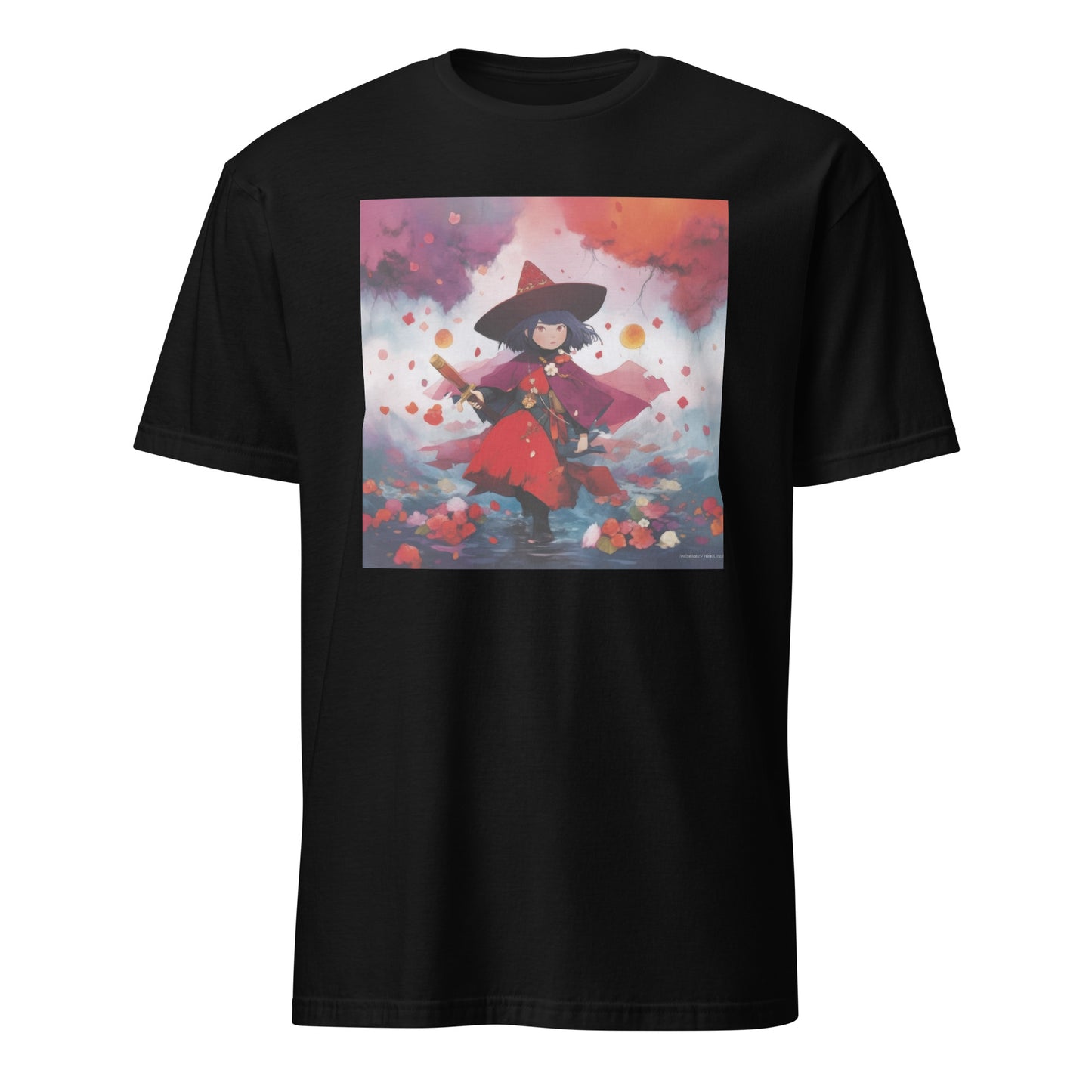 Girl Witch Fall Orange Red Broom Anime Unisex Tee