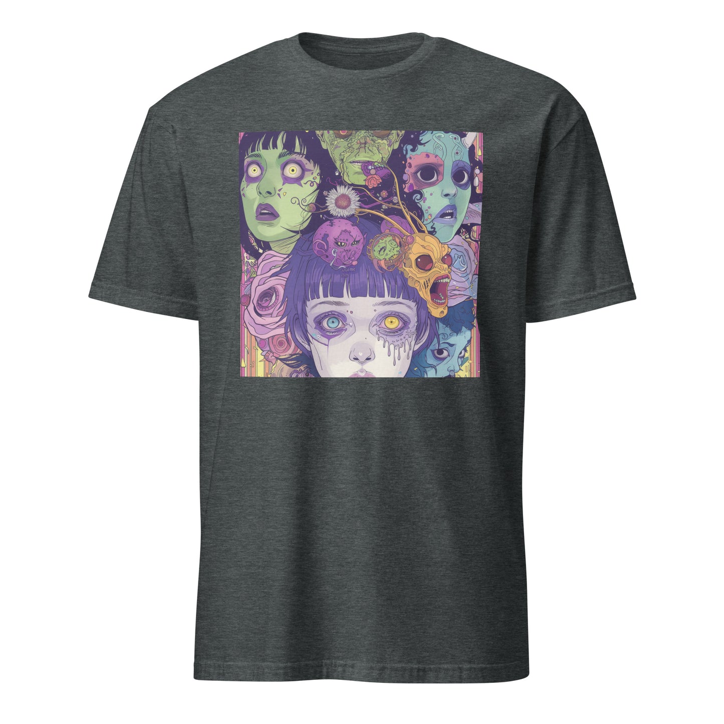 Horror Color Pop Skulls Fractal Drip Anime Unisex Tee