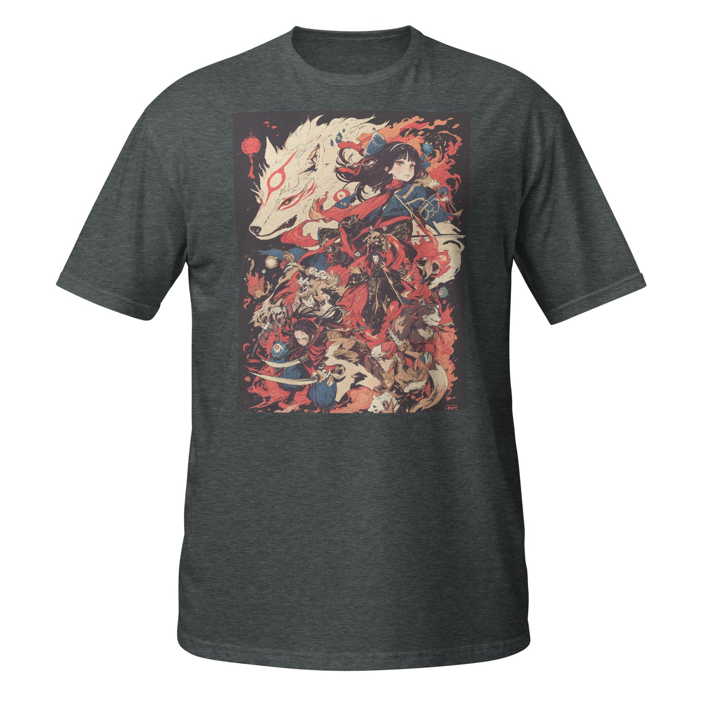 Fox Story Yokai Japan Scroll Page Anime Unisex Tee