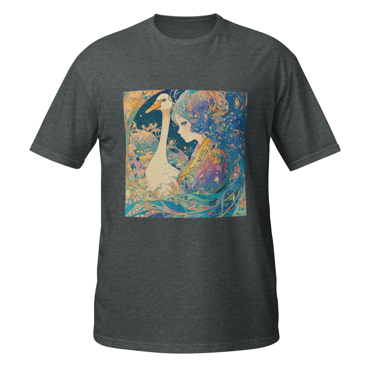 Avant Goose Lady Blue Rustic Teal Gold Anime Unisex Tee
