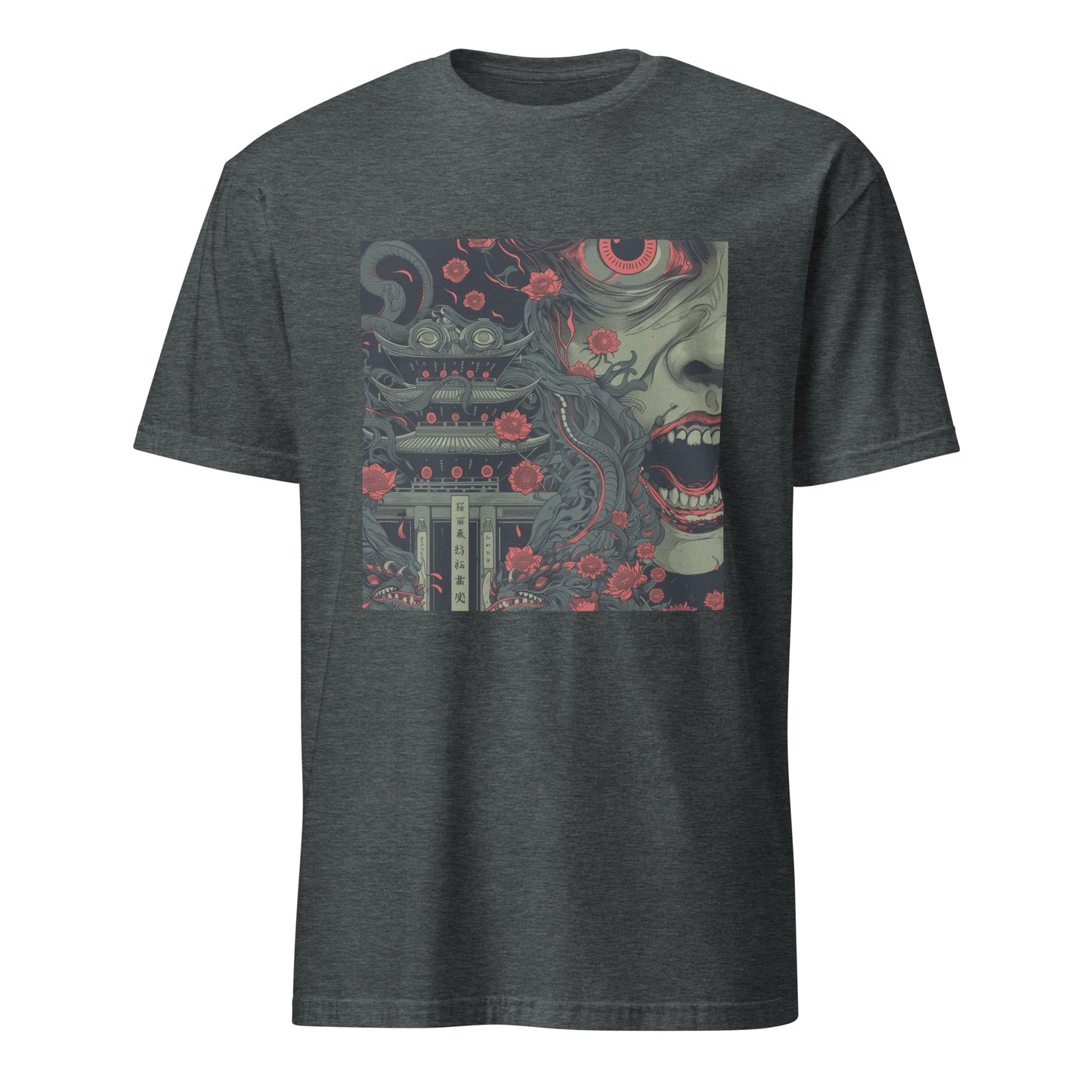 Horror Face Floral Shrine Teeth Unisex Tee