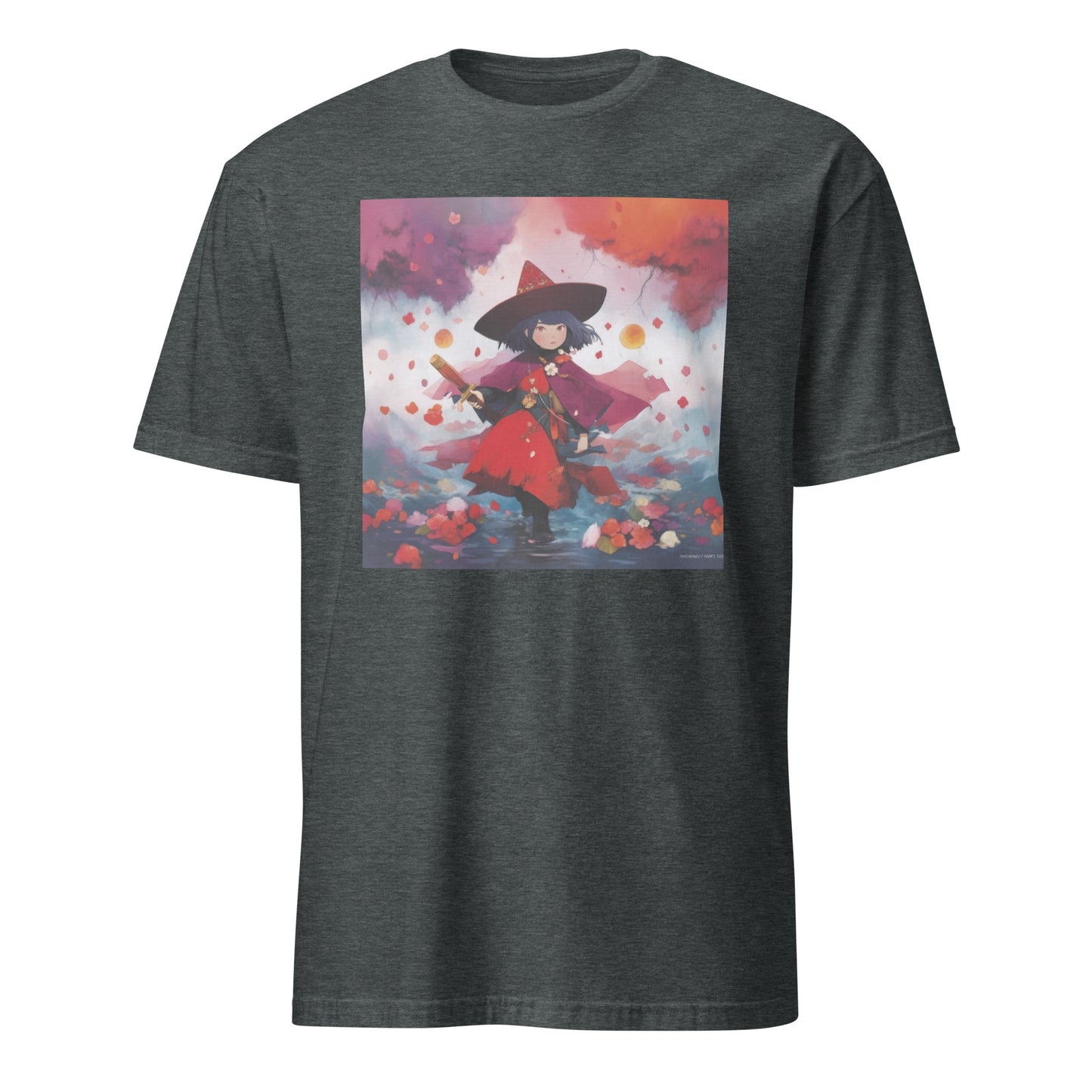 Girl Witch Fall Orange Red Broom Anime Unisex Tee