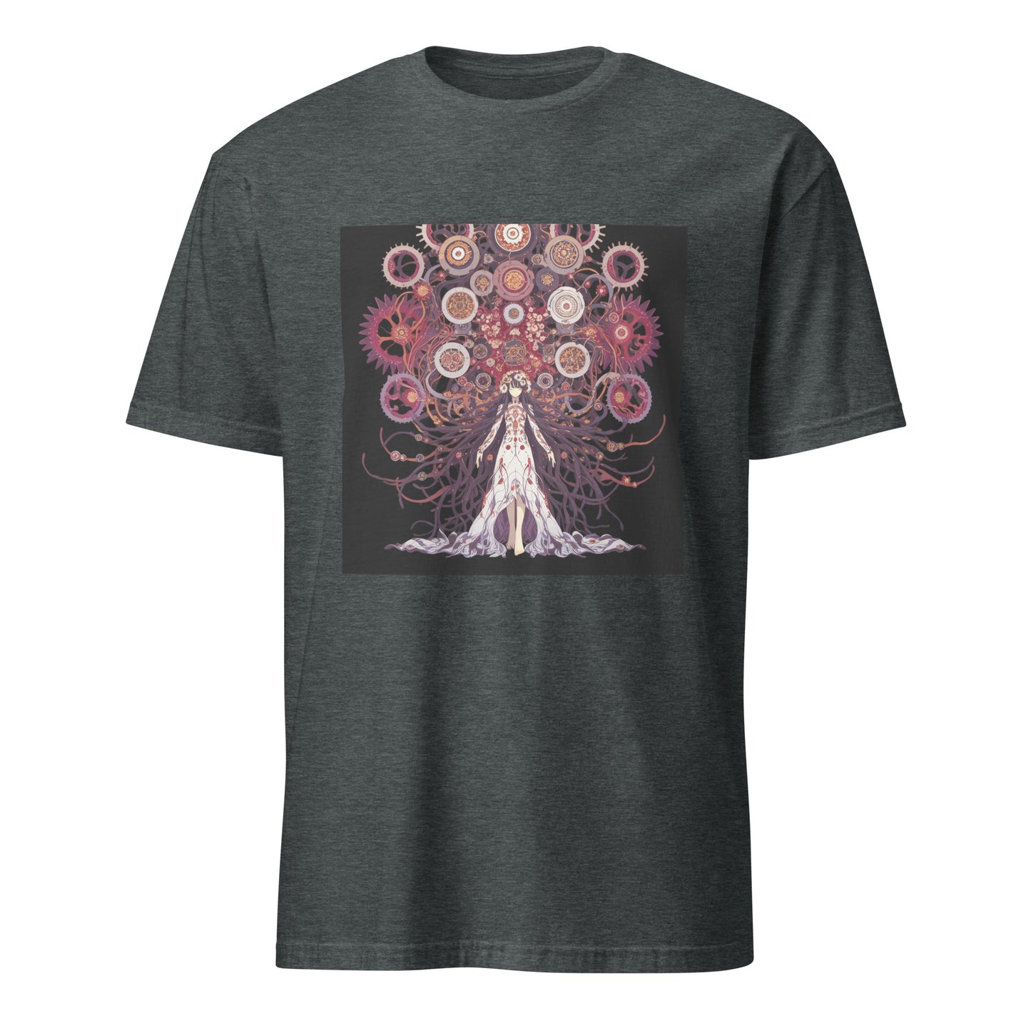 Black Rust Crank Wheel Chakras White Gown Anime lady Goddess Unisex Tee