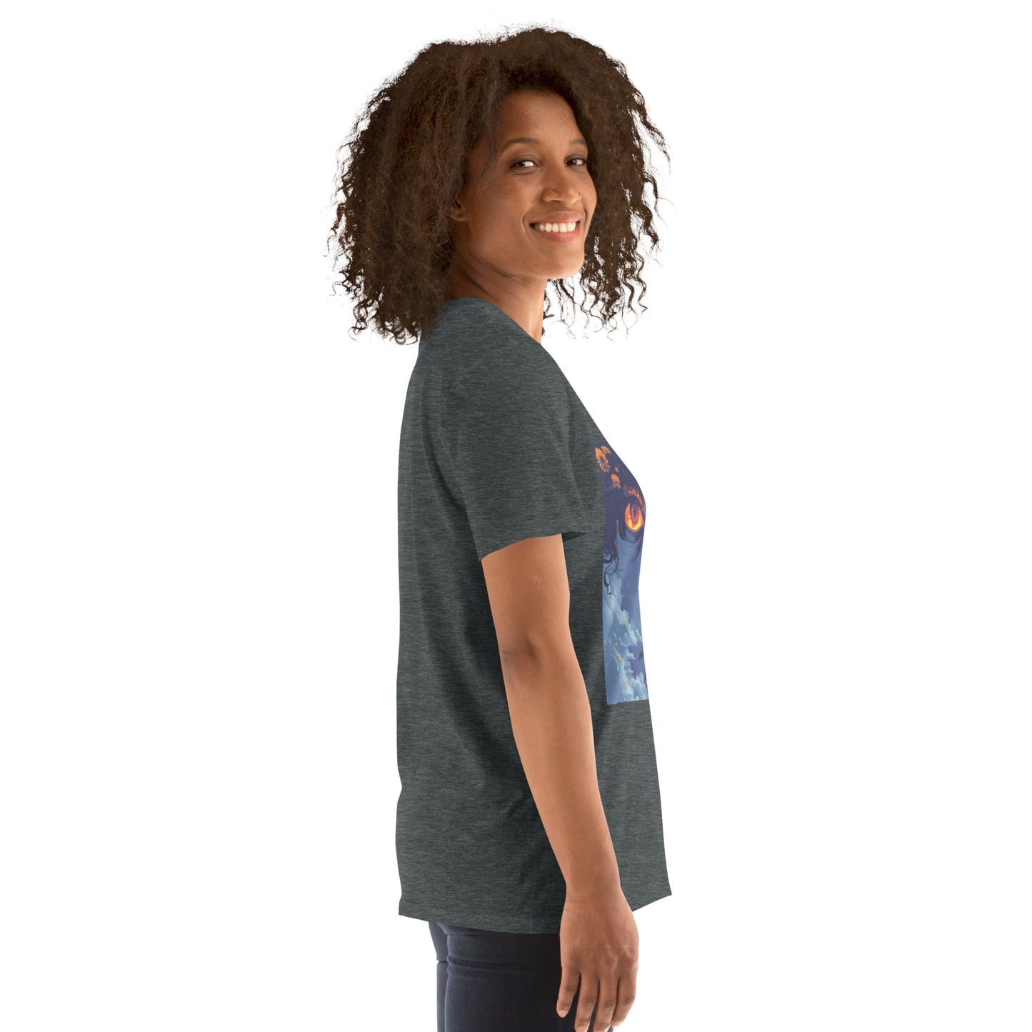 Blue Glow Eye Face in Clouds Reflection Sky Azul NavyUnisex Tee
