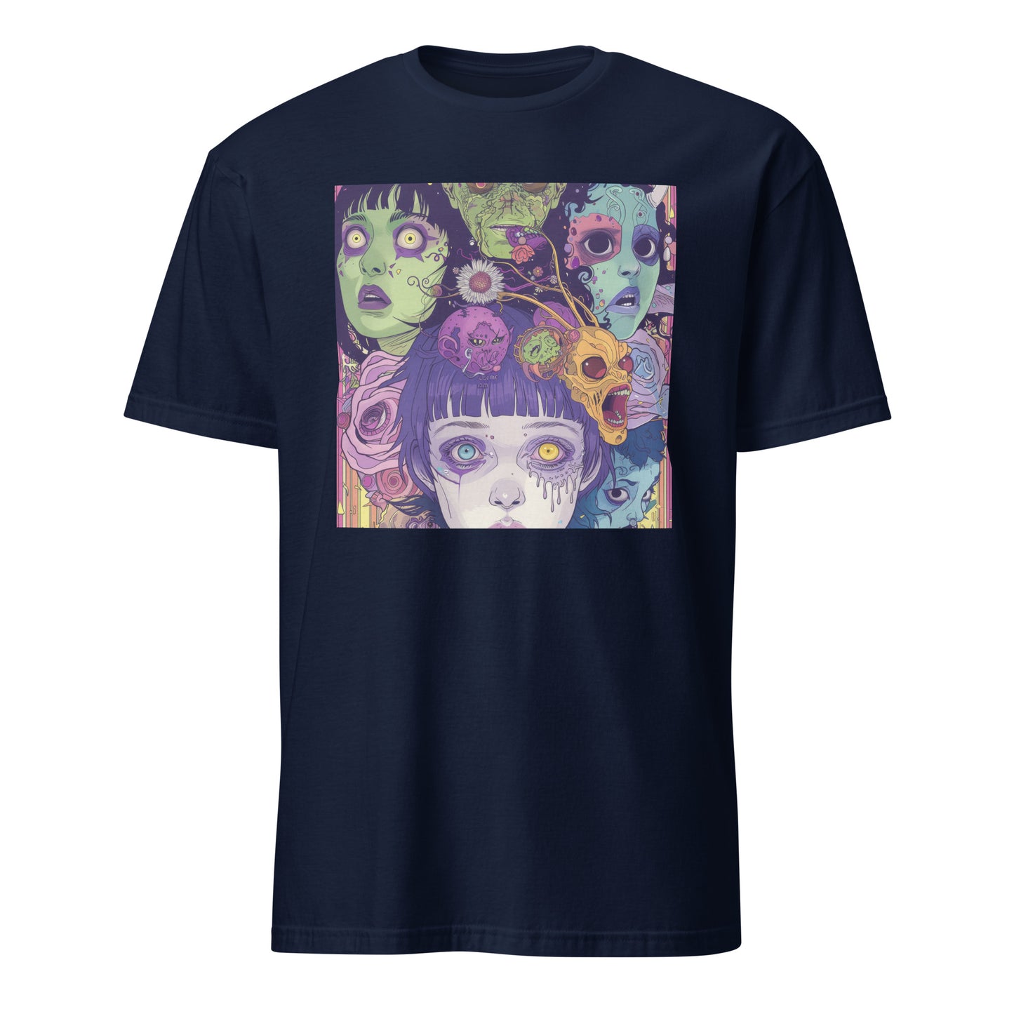 Horror Color Pop Skulls Fractal Drip Anime Unisex Tee