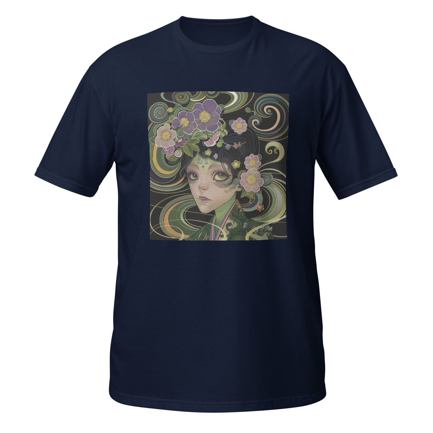 Green Avant Fairy Pixie Kimono Anime lady Swirl Unisex Tee