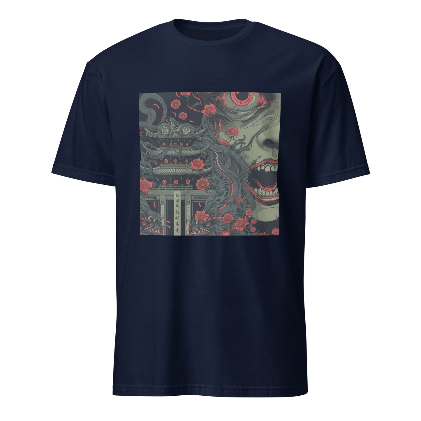 Horror Face Floral Shrine Teeth Unisex Tee