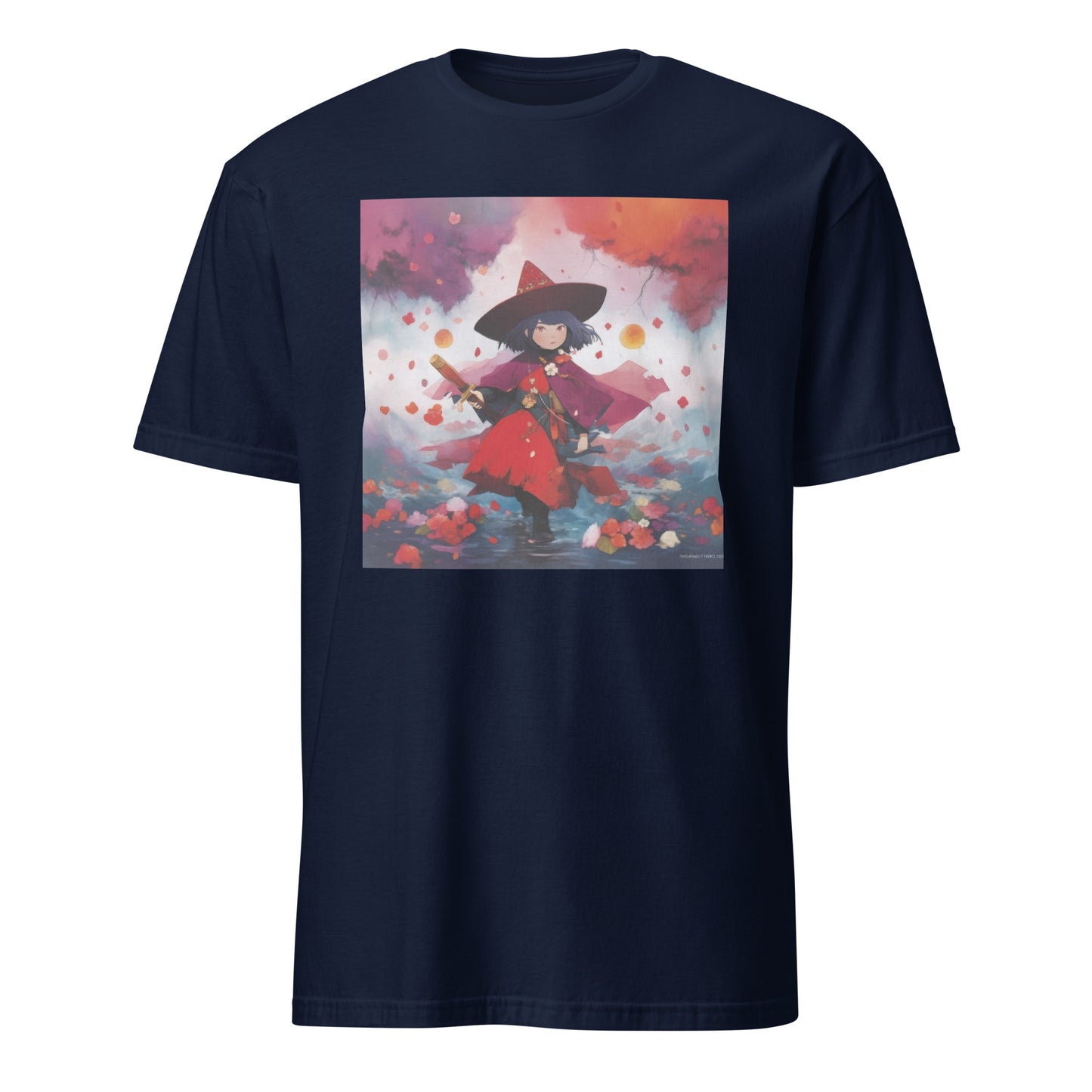 Girl Witch Fall Orange Red Broom Anime Unisex Tee