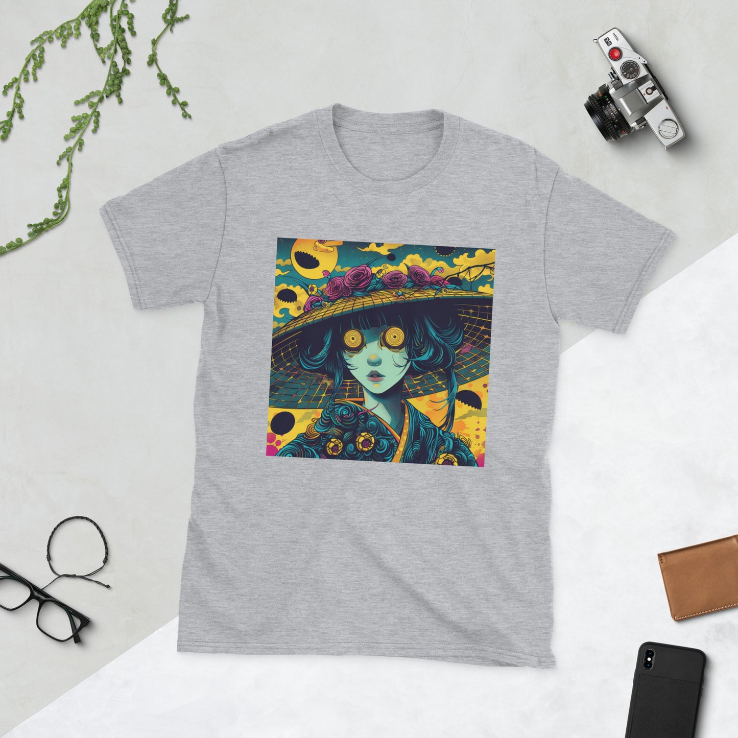 Green Sunflower Brutalism Horror Anime Unisex Tee