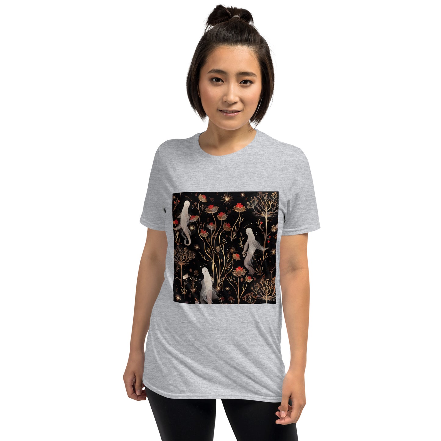 Happy Ghost Flower Goth Unisex Tee