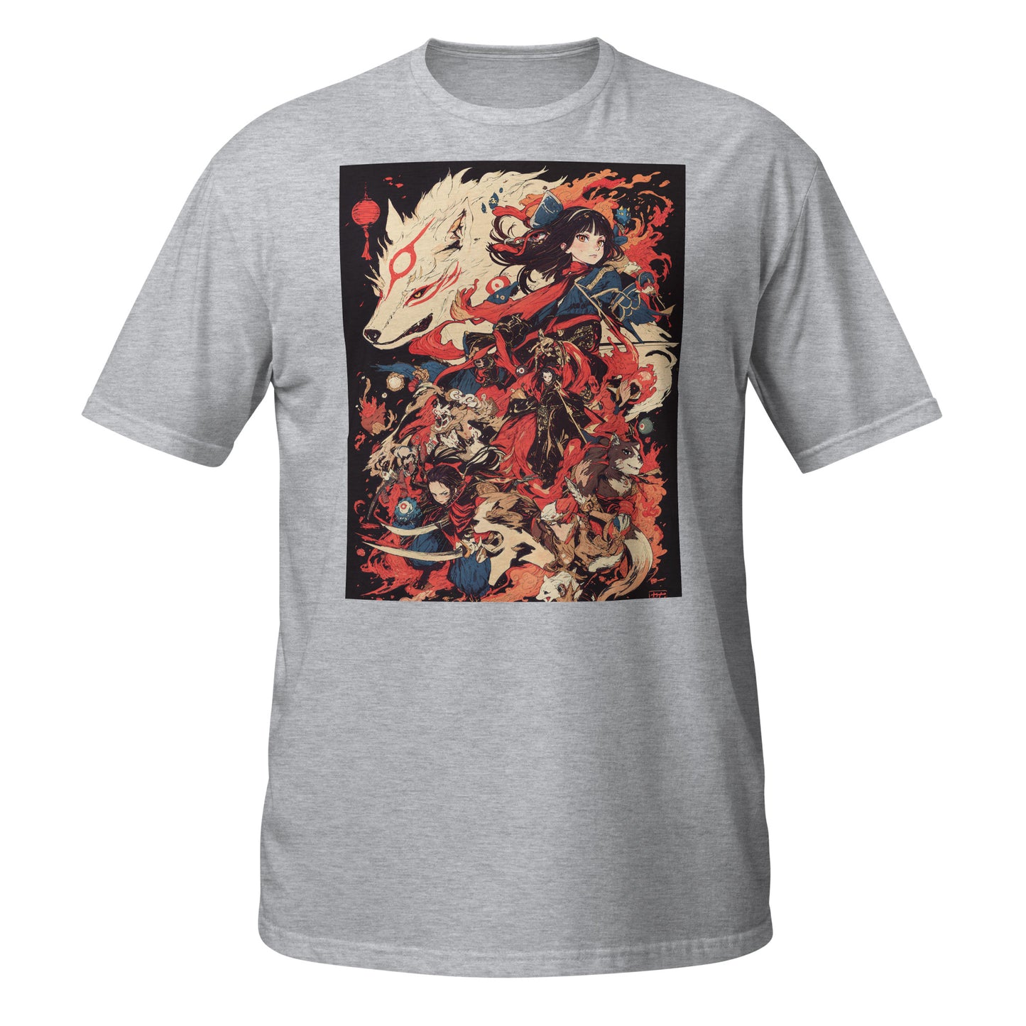 Fox Story Yokai Japan Scroll Page Anime Unisex Tee