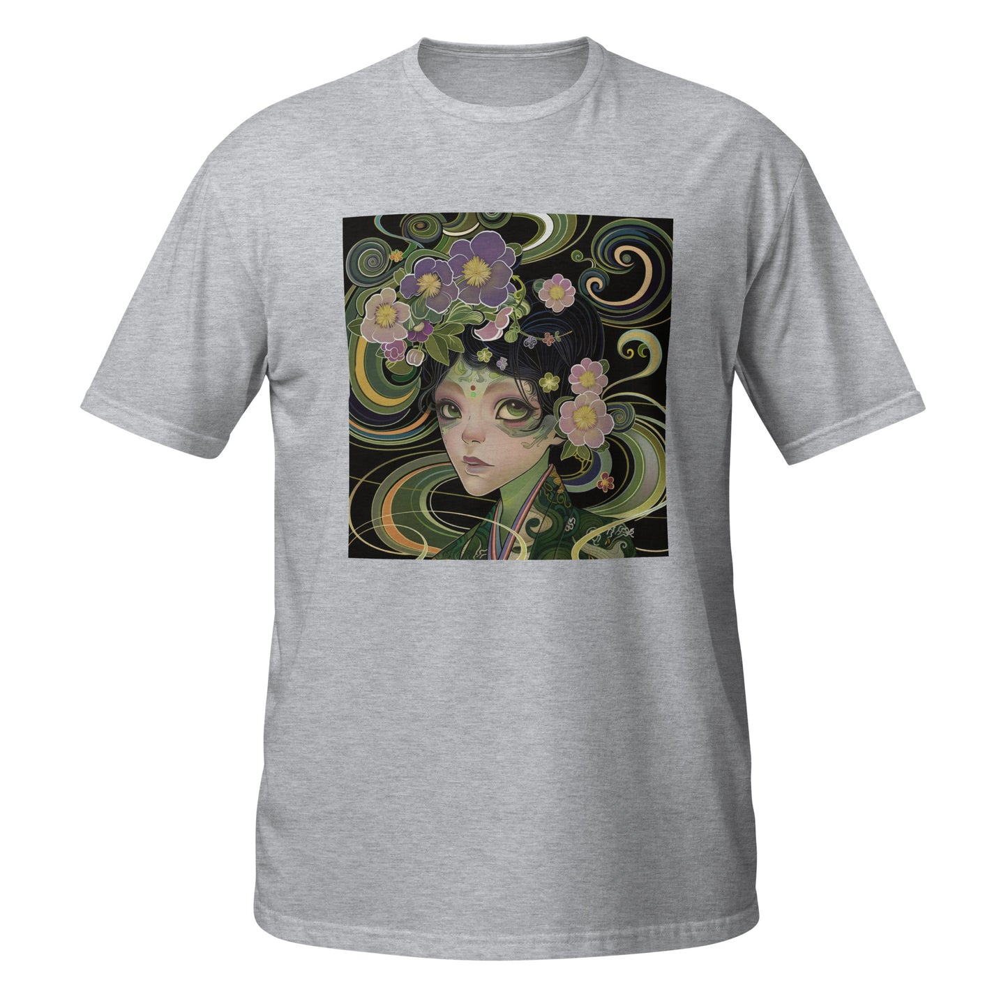 Green Avant Fairy Pixie Kimono Anime lady Swirl Unisex Tee