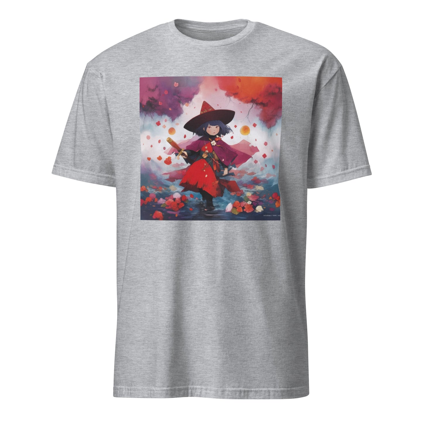 Girl Witch Fall Orange Red Broom Anime Unisex Tee