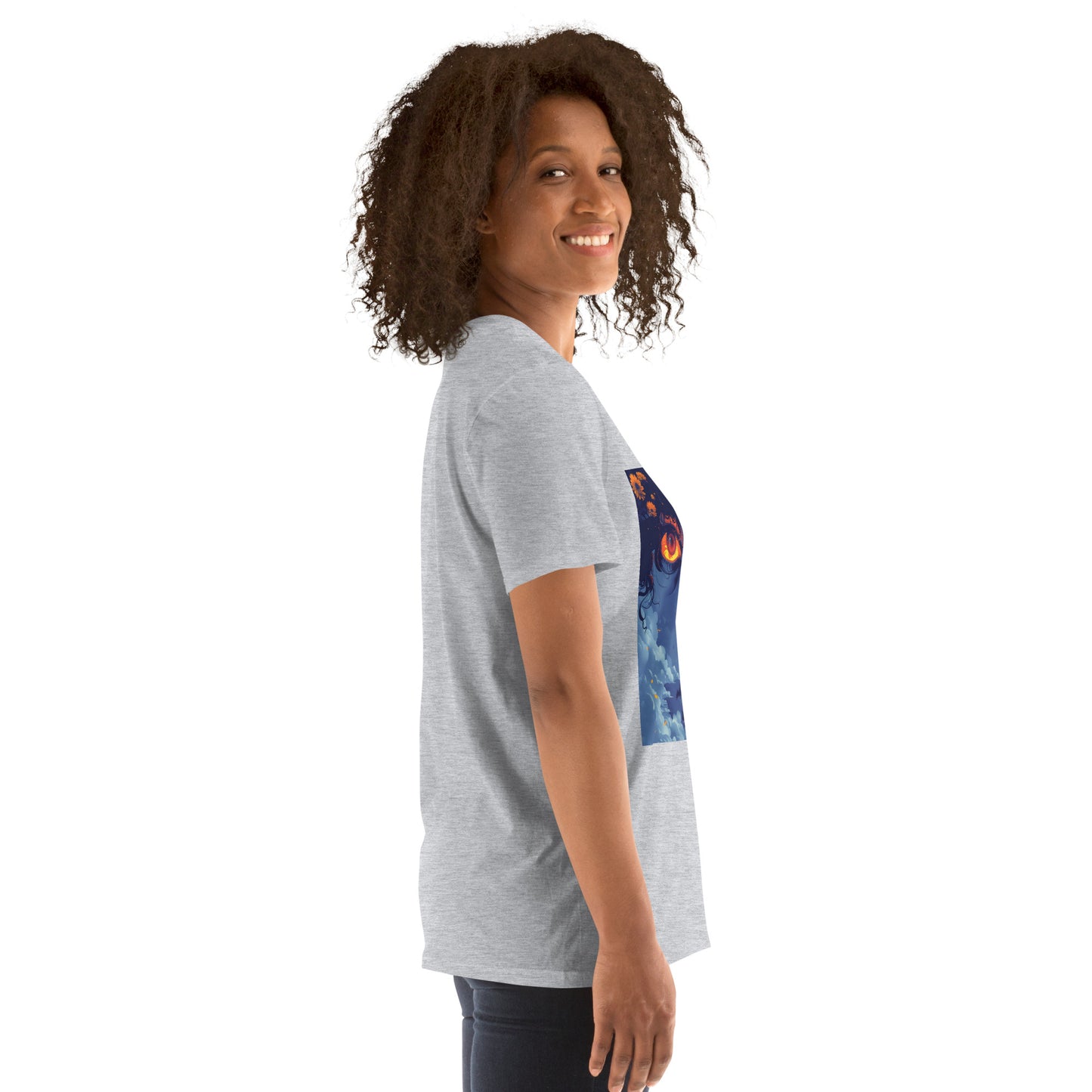 Blue Glow Eye Face in Clouds Reflection Sky Azul NavyUnisex Tee
