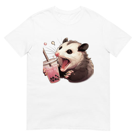 Boba Tea Opossum Happy Face Unisex Tee