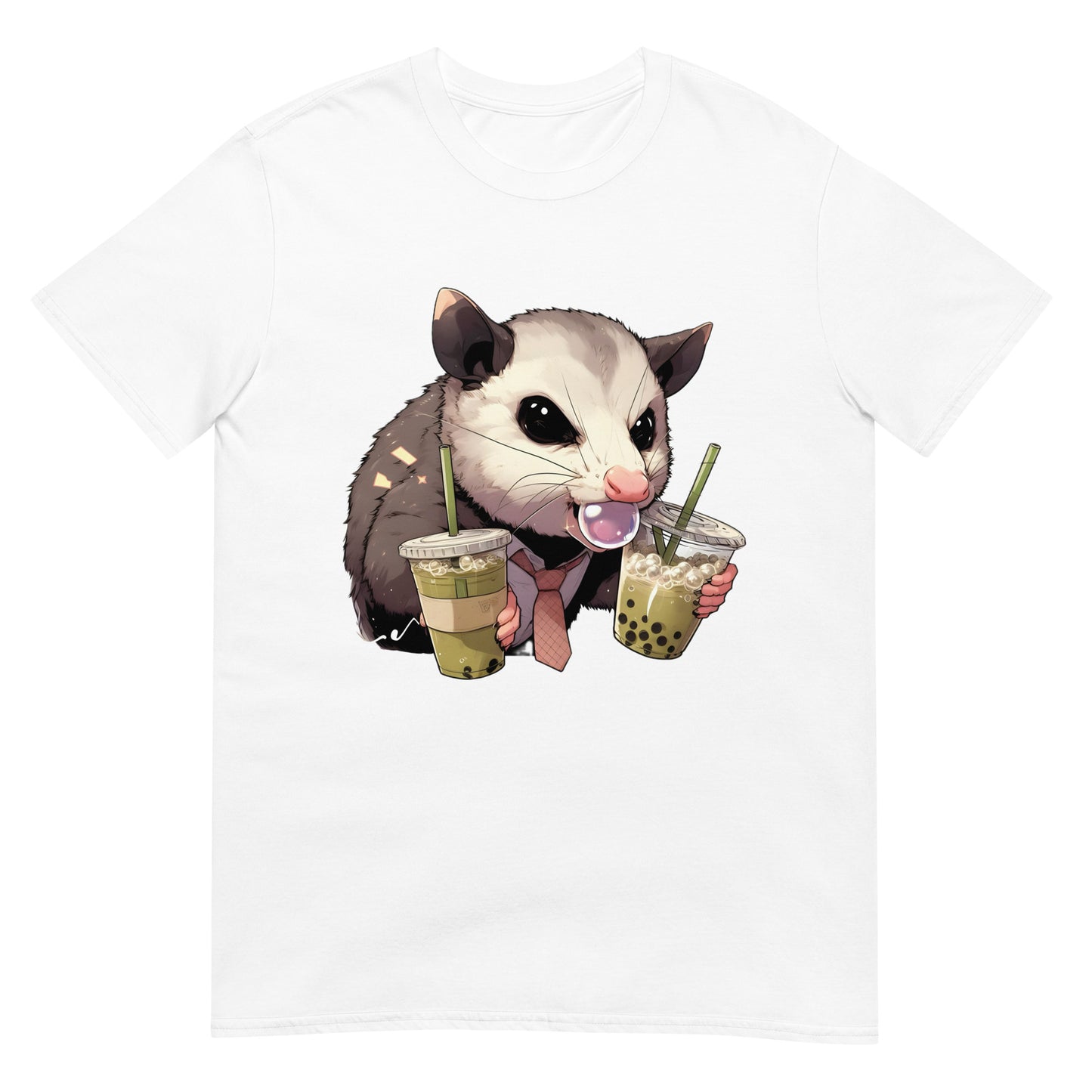 Bubble Tea Boba Opossum Matcha Green Boss Unisex Tee