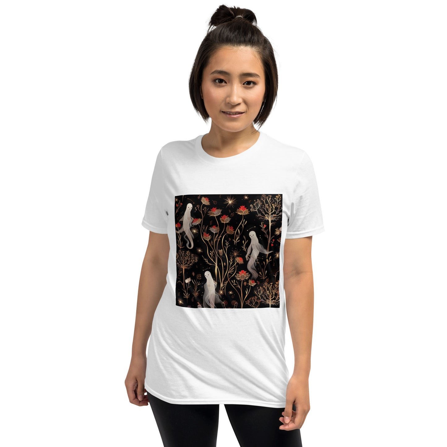 Happy Ghost Flower Goth Unisex Tee