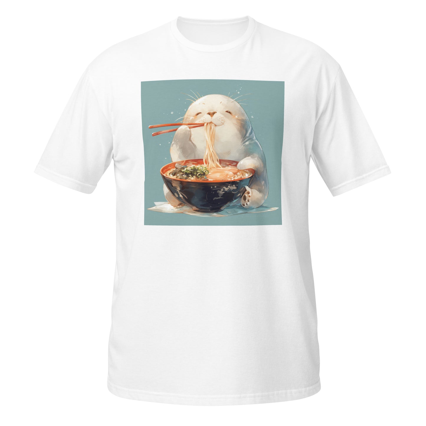 Happy Seal Eating Ramen Unisex Tee