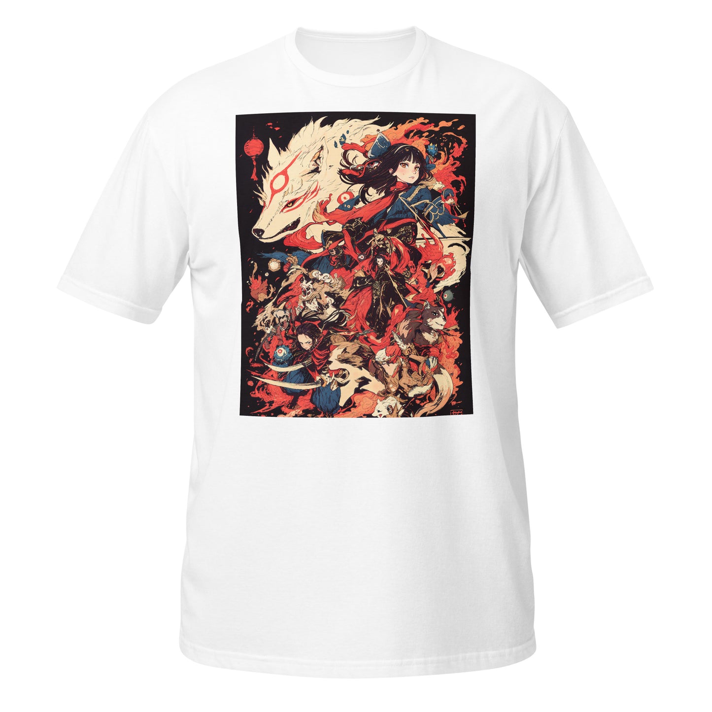 Fox Story Yokai Japan Scroll Page Anime Unisex Tee