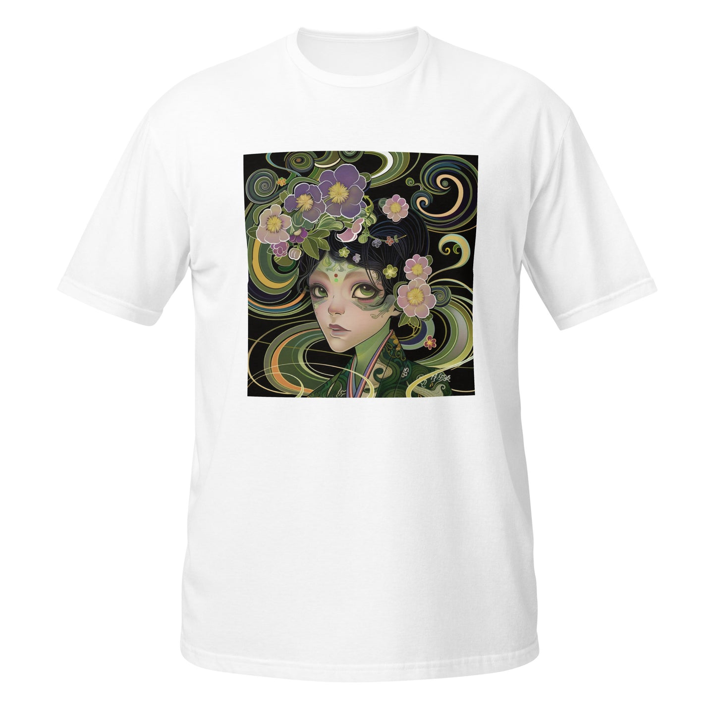 Green Avant Fairy Pixie Kimono Anime lady Swirl Unisex Tee