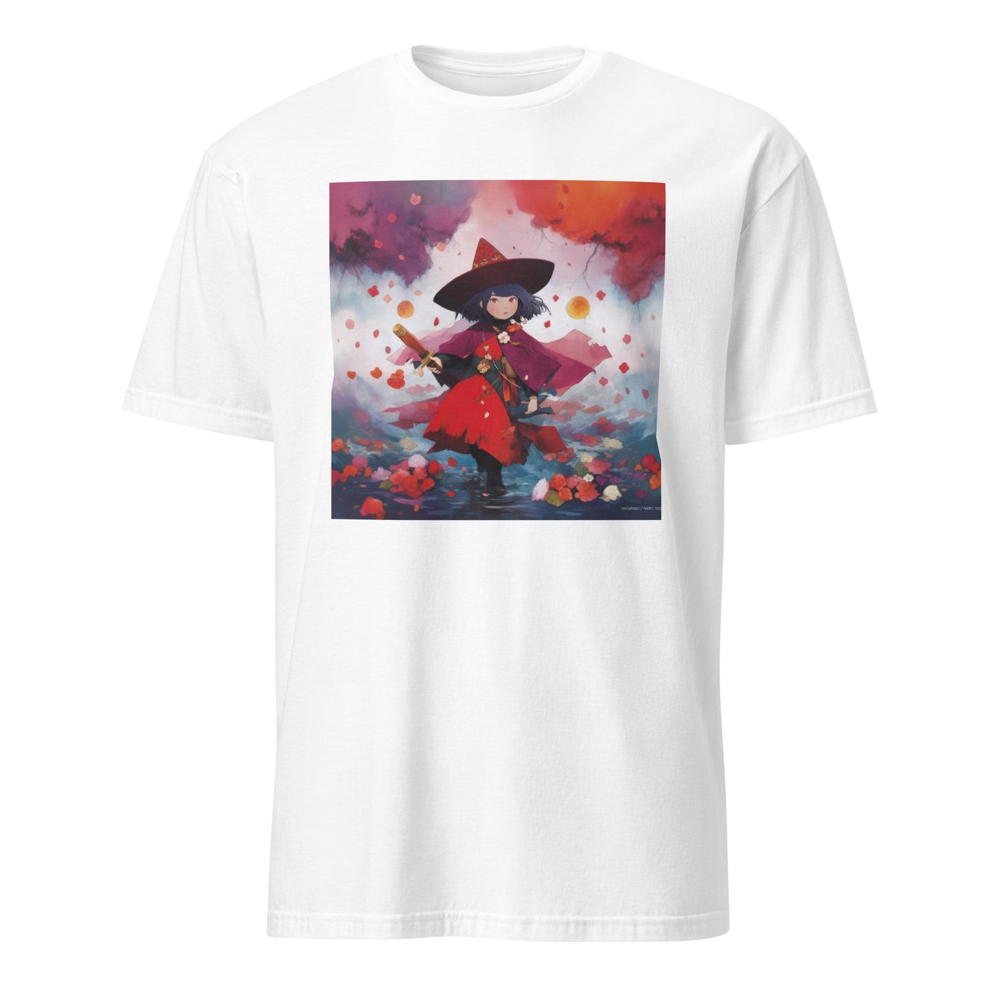 Girl Witch Fall Orange Red Broom Anime Unisex Tee