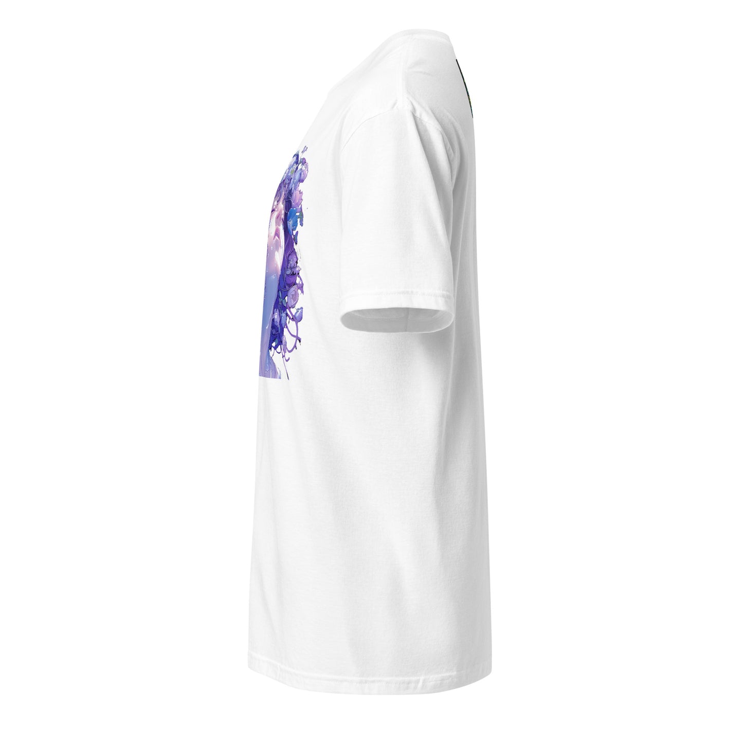 Blue Purple Floral Water Drip Face Woman Goddess LadyUnisex Tee