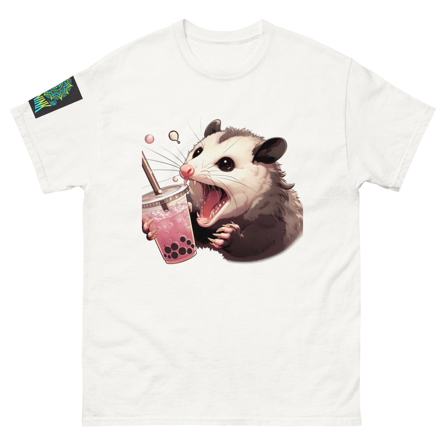 Pastel Boba Tea Pink Opossum Unisex Tee