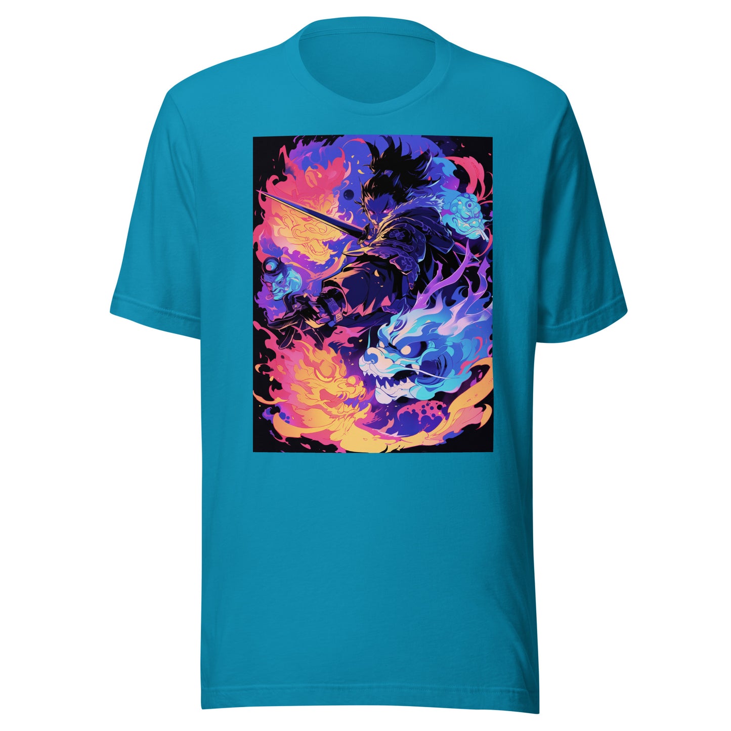 Yokai Element Genie Dragon Flame Sword Man Unisex Tee