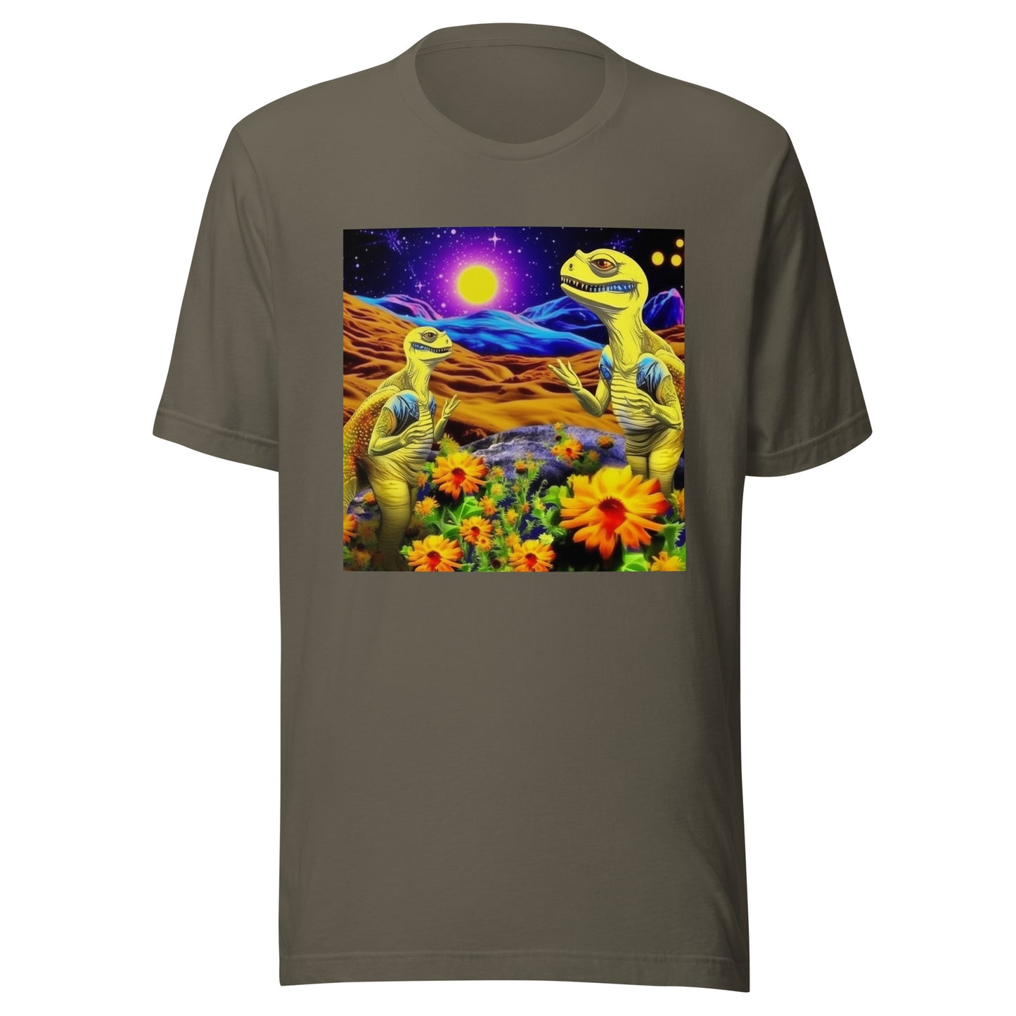 Lizard Chameleon Alien Western Desert Sky Unisex Tee
