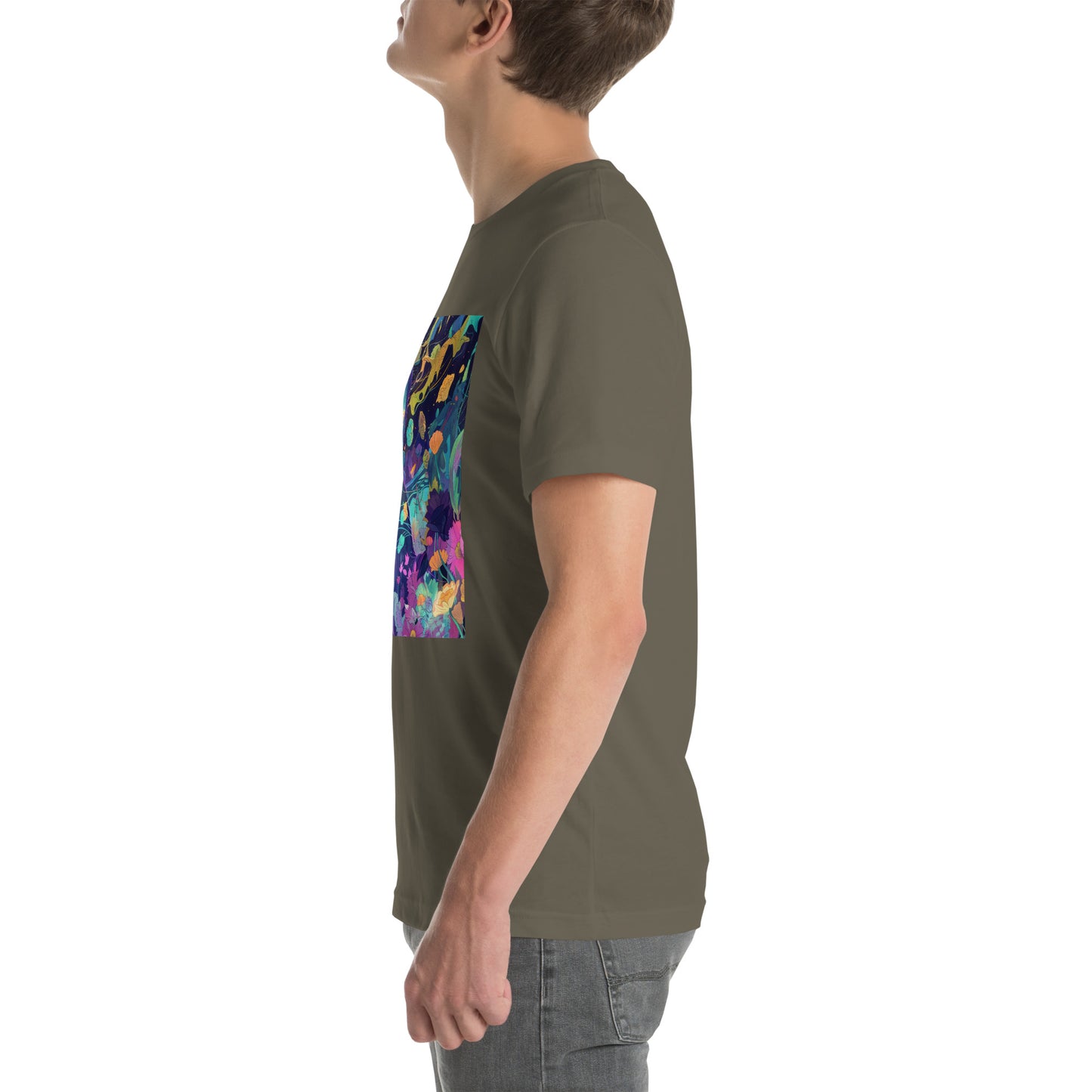 Cloaked Night Figure in Floral Garden Unisex Tee