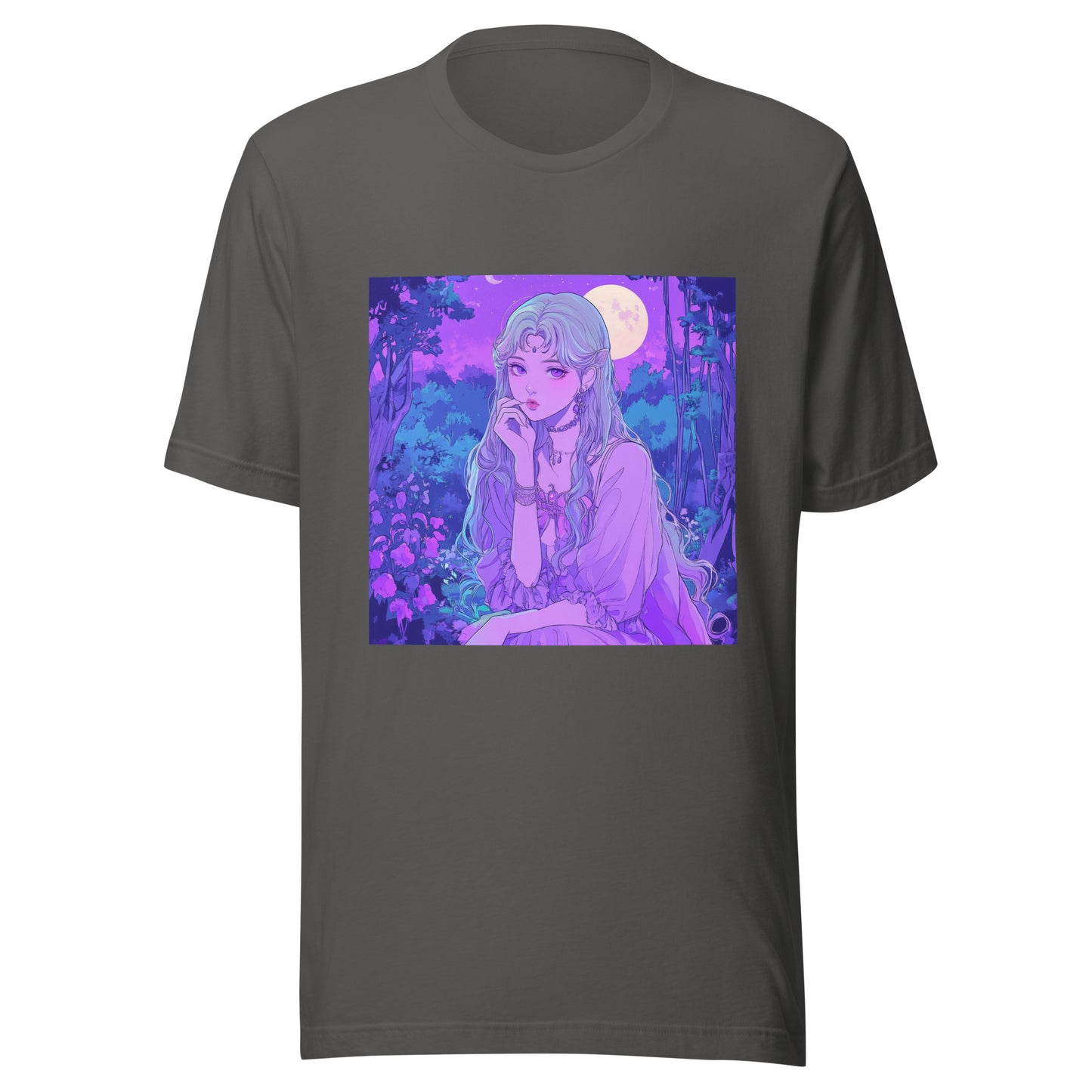 Anime Woodland Pastel Moon Maiden Unisex Tee