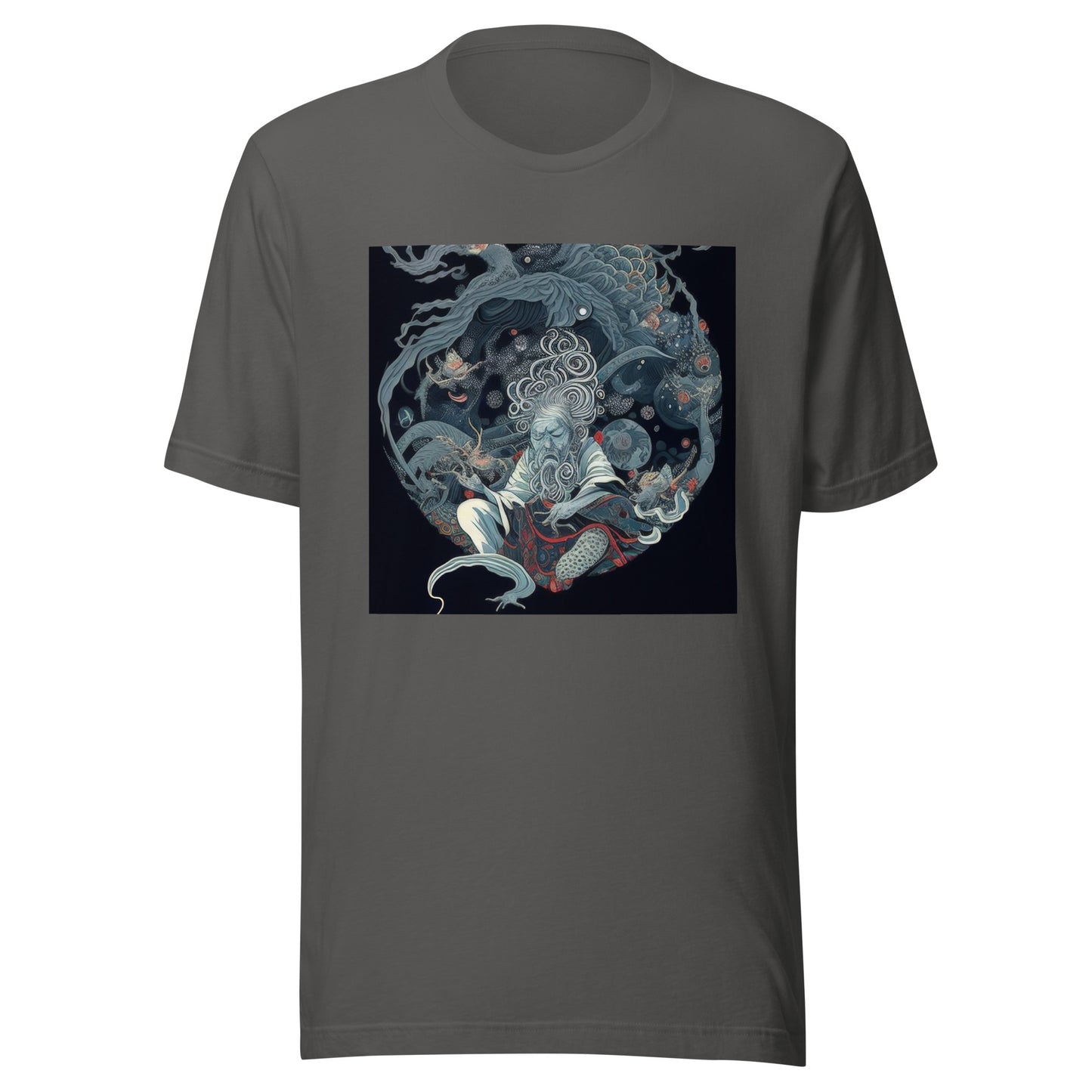 Grey Man Dragon Circular Border Wise Unisex Tee