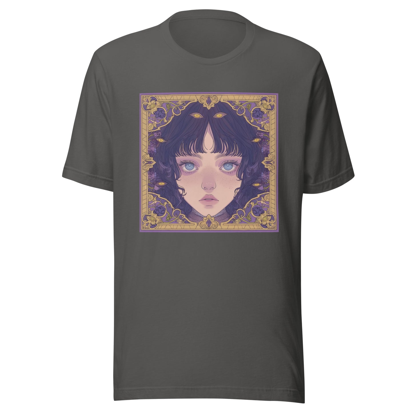 Bordered Grey Avant girl mute Purple Gold Anime Unisex Tee