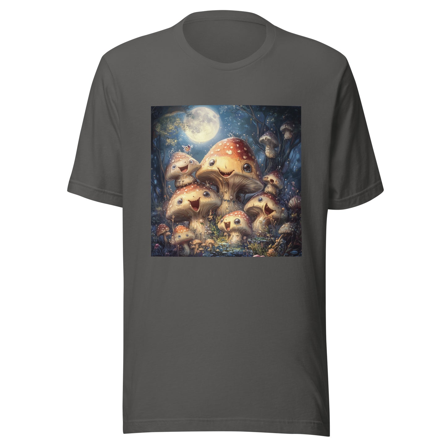 Glimmer Happy Shrooms In Enchanted Forest Moon Unisex Tee