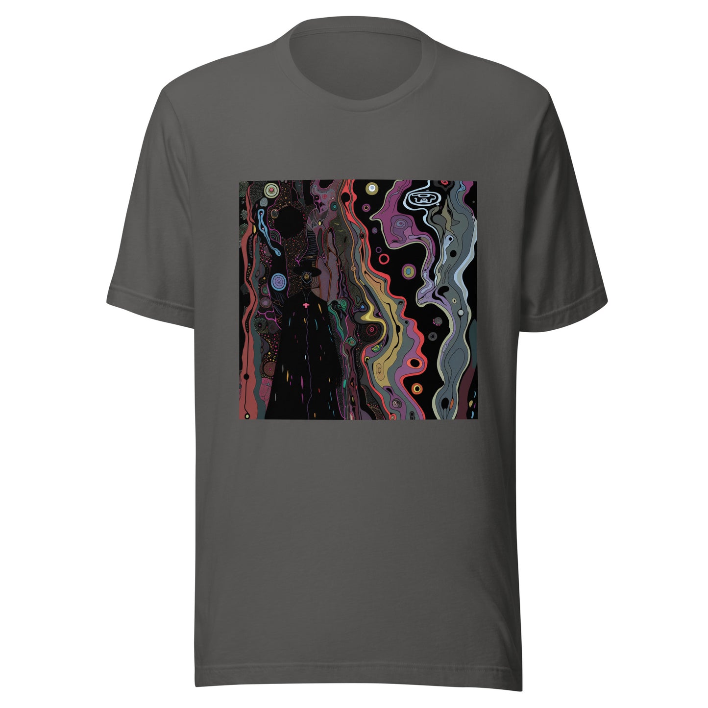 Color Shadow Silhouette Horror Oil Spill Psychedelic Unisex Tee