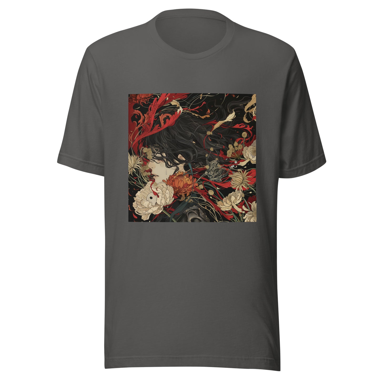 Floral Avant Garde Pretty Man Left Profile Sepia Unisex Tee