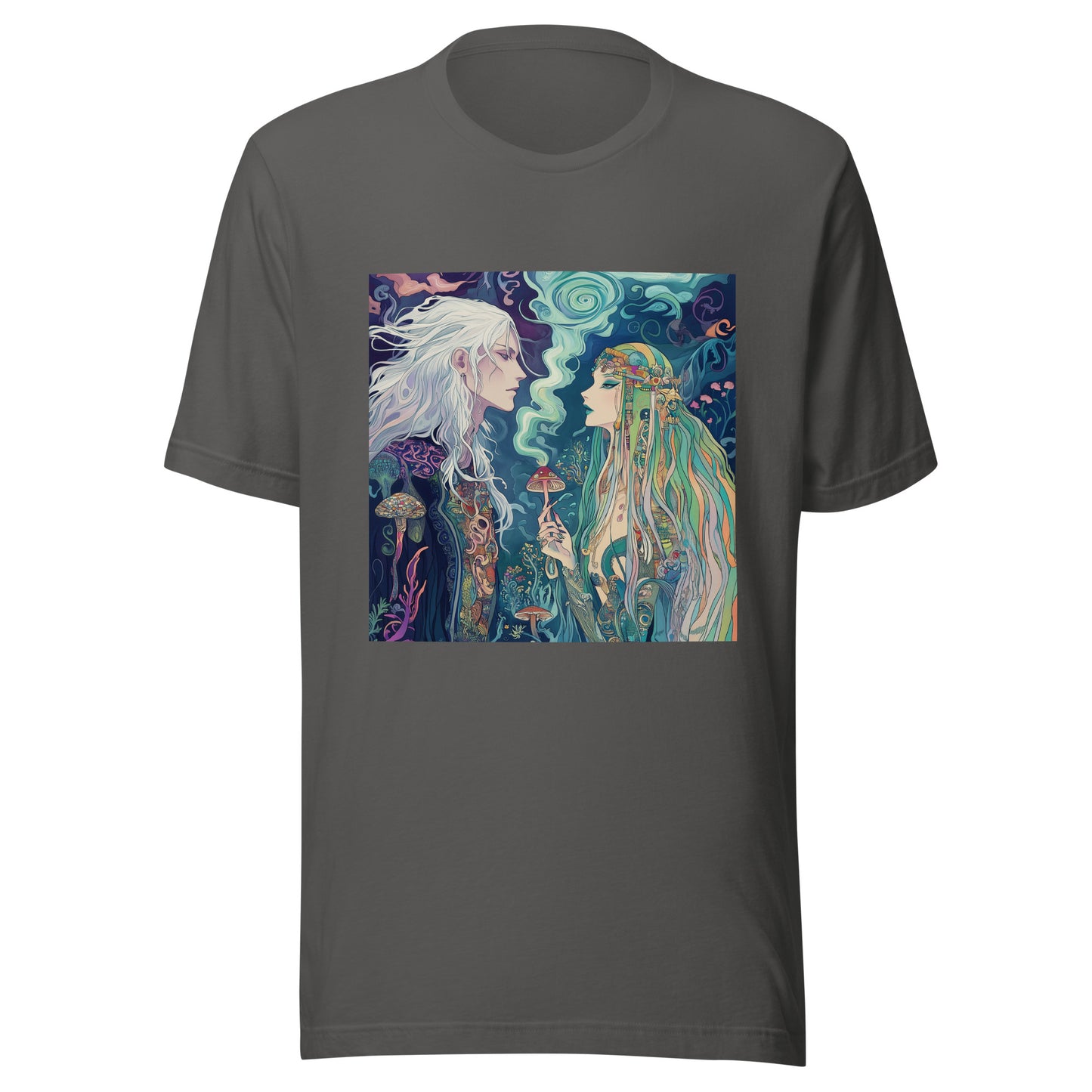 Atlantis Dimensional Goddess Meets Goblin Shaman King Aural Smoke Psychedelia Swirl Realm Unisex Tee Shirt