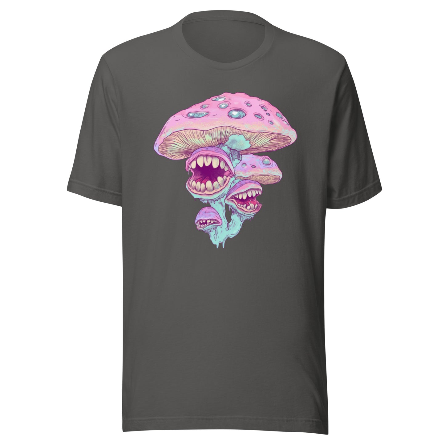 Pastel Mint Mushroom Fungi Grunge Cluster Unisex t-shirt